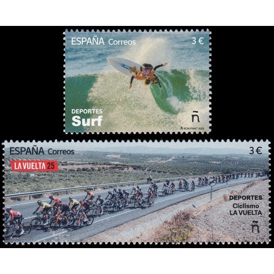España Spain 5854/55 2025 Deportes Surf Ciclismo La Vuelta MNH España Spain 5854/55 2025 Deportes Surf Ciclismo La Vuelta MNH