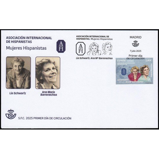 España Spain 5846 2025 Asociación internacional de hispanistas Mujeres hispanistas SPD Sobre Primer Día España Spain 5846 2025 Asociación internacional de hispanistas Mujeres hispanistas SPD Sobre Primer Día