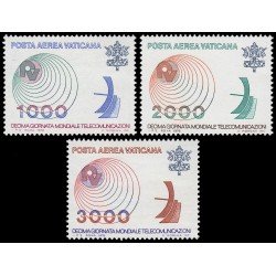 Vaticano Aéreo 63/65 1978 10 Jornada mundial telecomunicaciones MNH Vaticano Aéreo 63/65 1978 10 Jornada mundial telecomunicaciones MNH
