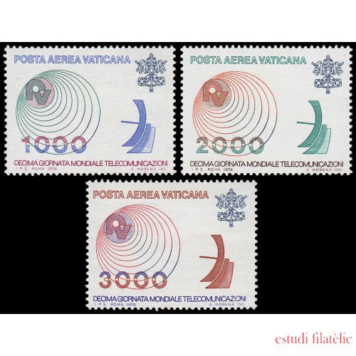 Vaticano Aéreo 63/65 1978 10 Jornada mundial telecomunicaciones MNH