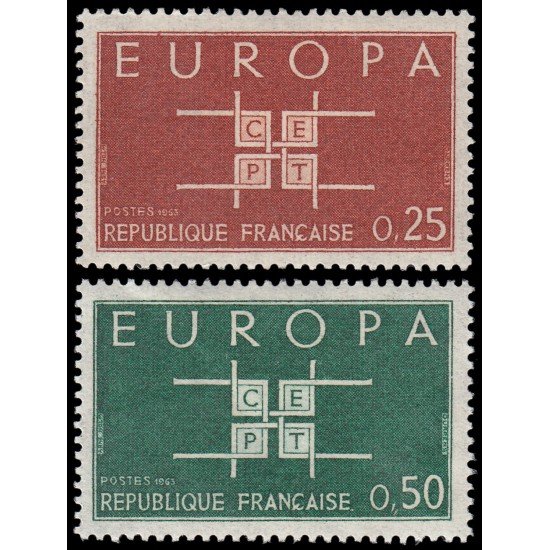 France Francia 1396/97 1963 Europa MH France Francia 1396/97 1963 Europa MH