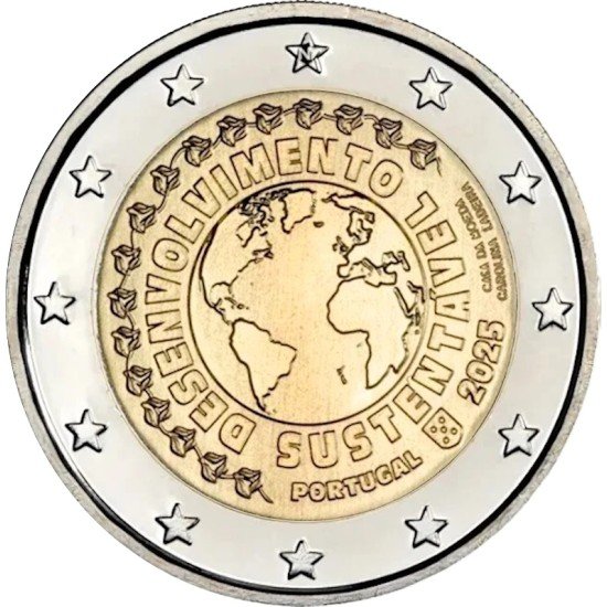 Portugal 2025 2 € euros conmemorativos Desarrollo Sostenible 2ª Portugal 2025 2 € euros conmemorativos Desarrollo Sostenible 2ª