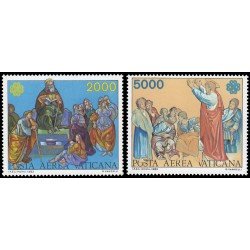 REL/S Vaticano Aéreo 73/74 1983 Año mundial de las comunicaciones Emblema MNH REL/S Vaticano Aéreo 73/74 1983 Año mundial de las comunicaciones Emblema MNH