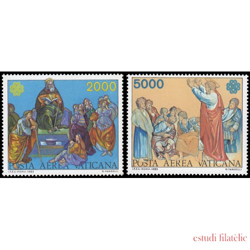 REL/S Vaticano Aéreo 73/74 1983 Año mundial de las comunicaciones Emblema MNH