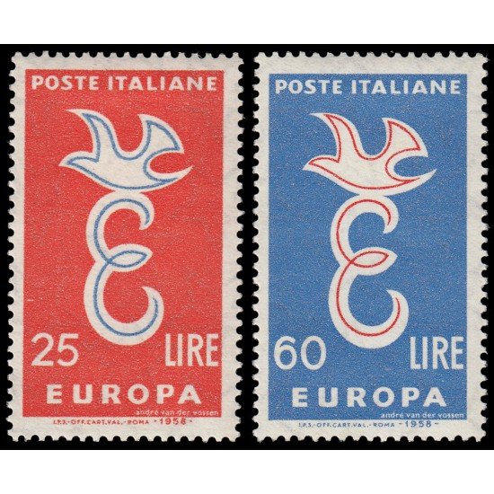 Italia Italy 765/66 1958 Europa MH Italia Italy 765/66 1958 Europa MH