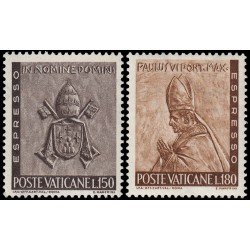 Vaticano Express 17/18 1966 Escudo papal Pablo VI MNH Vaticano Express 17/18 1966 Escudo papal Pablo VI MNH
