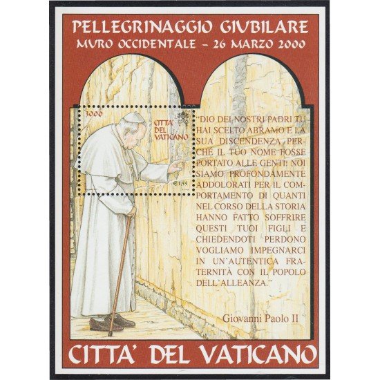 Vaticano HB 23 2001 Peregrinajes jubileos de St. Pedro Juan Pablo II MNH Vaticano HB 23 2001 Peregrinajes jubileos de St. Pedro Juan Pablo II MNH