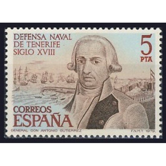 España Spain 2536 1979 Defensa Naval de Tenerife XVIII MNH España Spain 2536 1979 Defensa Naval de Tenerife XVIII MNH