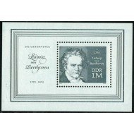 Alemania Oriental DDR  HB 28  1970 Bicentenario de Beethoven Lujo