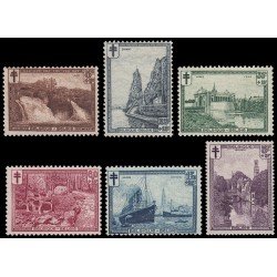 Bélgica 293/98 1929 Por los tuberculosos Paisajes MNH Bélgica 293/98 1929 Por los tuberculosos Paisajes MNH