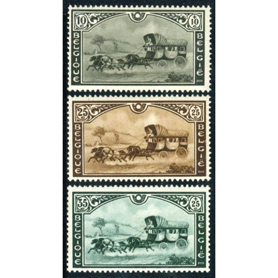 Bélgica 407/09 1935 Exposición filatélica internacional de Bélgica y del Congo Belga Diligencia MH