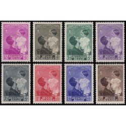 Bélgica 447/54 1937 Por el monumento a la reina Reina Astrid y príncipe Baudouin MNH Bélgica 447/54 1937 Por el monumento a la reina Reina Astrid y príncipe Baudouin MNH