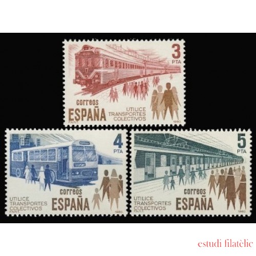 España Spain 2560/62 1980 Utilice Transportes Colectivos MNH