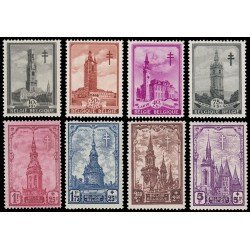 Bélgica 519/26 1939 Obras antituberculosis Campanarios MNH Bélgica 519/26 1939 Obras antituberculosis Campanarios MNH