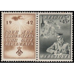 Bélgica 602 1942 Por los prisioneros de guerra Militar MNH Bélgica 602 1942 Por los prisioneros de guerra Militar MNH