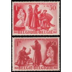 Bélgica 623/24 1943 Por los prisioneros de guerra MNH Bélgica 623/24 1943 Por los prisioneros de guerra MNH