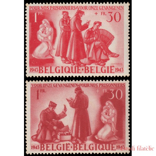 Bélgica 623/24 1943 Por los prisioneros de guerra MNH