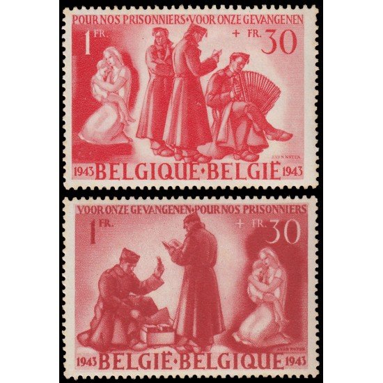 Bélgica 623/24 1943 Por los prisioneros de guerra MNH
