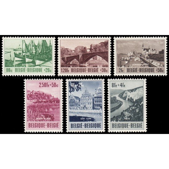 Bélgica 918/23 1953 Comisión de estudio para el equipamiento turístico MNH