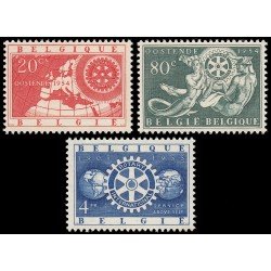Bélgica 952/54 1954 50 aniv. Rotary Internacional Rueda  MNH