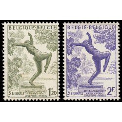 Bélgica 969/70 1955 3ª Bienal de escultura en Amberes MNH
