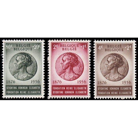 Bélgica 991/93 1956 80º Aniv. de la reina Elisabeth MNH Bélgica 991/93 1956 80º Aniv. de la reina Elisabeth MNH