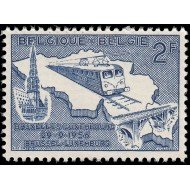 Bélgica  996 1956 Electrificación de la línea Bruselas-Luxemburgo Ferrocarril MNH