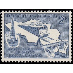 Bélgica 996 1956 Electrificación de la línea Bruselas-Luxemburgo Ferrocarril MNH Bélgica 996 1956 Electrificación de la línea Bruselas-Luxemburgo Ferrocarril MNH