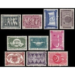 Bélgica 1053/62 1958 Expo. universal de Bruselas Serie Naciones Unidas MNH Bélgica 1053/62 1958 Expo. universal de Bruselas Serie Naciones Unidas MNH