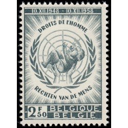 Bélgica 1089 1958 10º Aniv. declaración Derechos Humanos Símbolo MNH Bélgica 1089 1958 10º Aniv. declaración Derechos Humanos Símbolo MNH