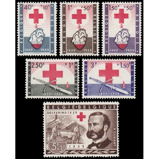 Bélgica 1096/71 1959 Centenario de la Cruz Roja MNH