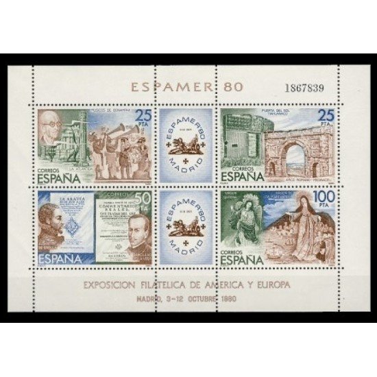 España Spain 2583 1980 Exposición Filatélica de América y Europa Espamer 80 MNH España Spain 2583 1980 Exposición Filatélica de América y Europa Espamer 80 MNH