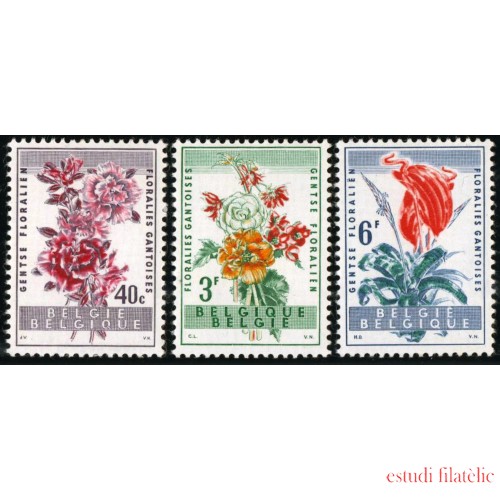 FL3/S Bélgica Belgium  Nº 1122/24  1960 Florales de Gante Flora Lujo
