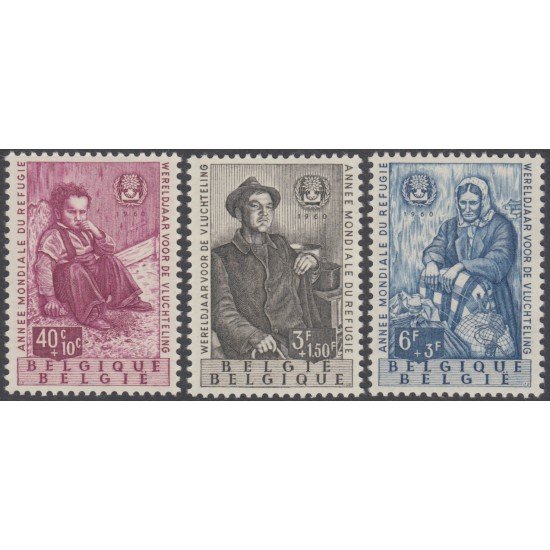 Bélgica 1125/27 1960 Año mundial del refugiado MNH