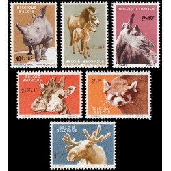 FAU1 Bélgica 1182/87 1961 Fauna Animales del zoo de Amberes MNH FAU1 Bélgica 1182/87 1961 Fauna Animales del zoo de Amberes MNH