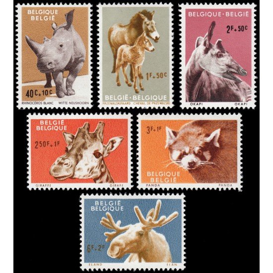 FAU1 Bélgica 1182/87 1961 Fauna Animales del zoo de Amberes MNH