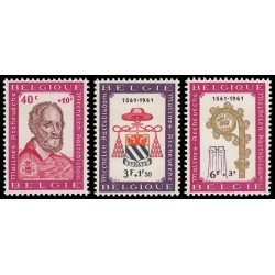 Bélgica 1188/90 1961 Obras culturales 4º Cent. arzobispado de Malines MNH Bélgica 1188/90 1961 Obras culturales 4º Cent. arzobispado de Malines MNH