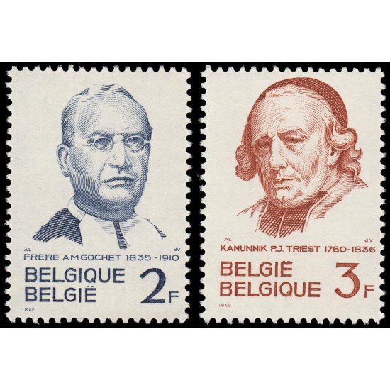 Bélgica 1214/15 1962 Padre A.M. Gochet y canónigo Triest MNH