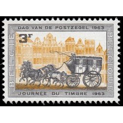 Bélgica 1249 1963 Día del sello Carruaje postal MNH Bélgica 1249 1963 Día del sello Carruaje postal MNH