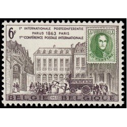 Bélgica 1250 1963 Centenario 1ª Conferencia postal París Hotel MNH Bélgica 1250 1963 Centenario 1ª Conferencia postal París Hotel MNH