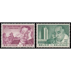 Bélgica 1269/70 1963 Cent. celebridades MNH Bélgica 1269/70 1963 Cent. celebridades MNH