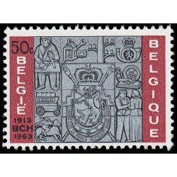 Bélgica 1271 1963 50º Aniv. ofiicina cheques postales Bajorelieve MNH Bélgica 1271 1963 50º Aniv. ofiicina cheques postales Bajorelieve MNH