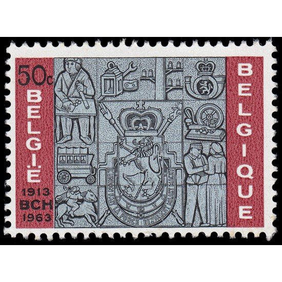Bélgica 1271 1963 50º Aniv. ofiicina cheques postales Bajorelieve MNH
