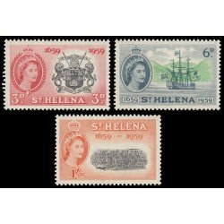 Santa Helena 138/40 Tricentenario de la colonia Elisabeth II MNH Santa Helena 138/40 Tricentenario de la colonia Elisabeth II MNH
