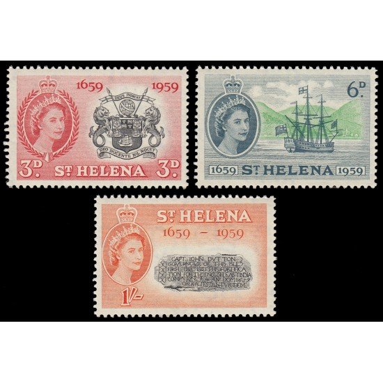 Santa Helena 138/40 Tricentenario de la colonia Elisabeth II MNH Santa Helena 138/40 Tricentenario de la colonia Elisabeth II MNH