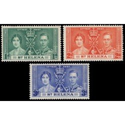 Santa Helena 93/95 1937 Coronación de Jorge VI MNH Santa Helena 93/95 1937 Coronación de Jorge VI MNH