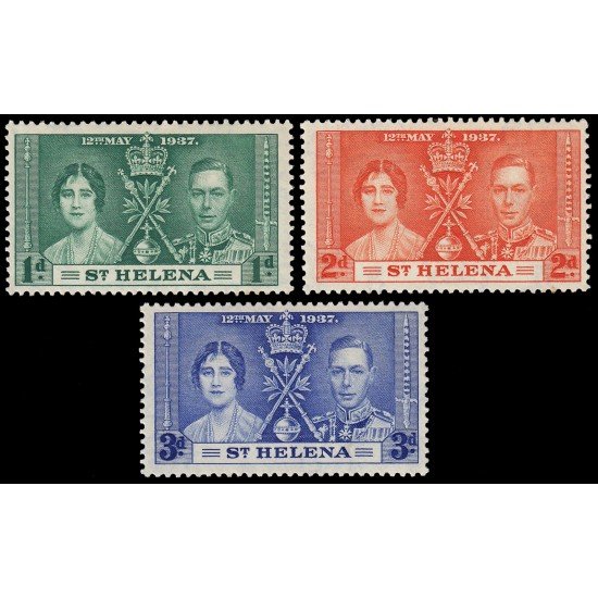 Santa Helena 93/95 1937 Coronación de Jorge VI MNH Santa Helena 93/95 1937 Coronación de Jorge VI MNH
