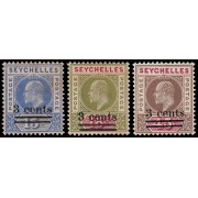 Seychelles 49/51 1903 Eduardo VII MNH