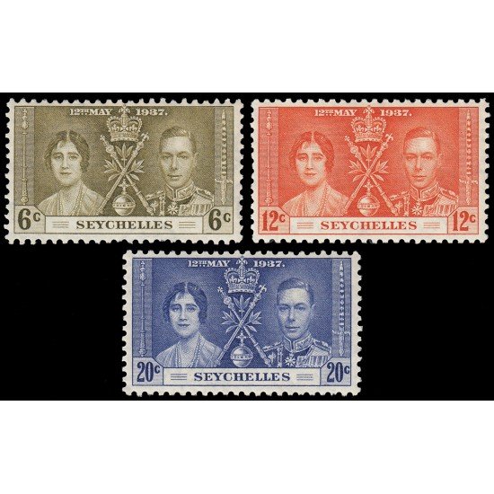Seychelles 115/17 1937 Coronación de Jorge VI MH