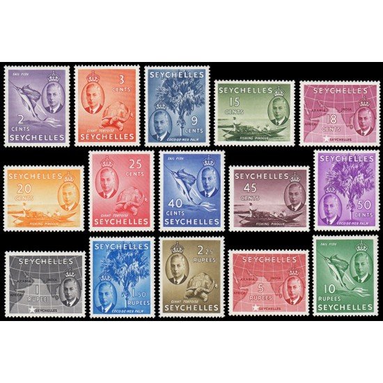 Seychelles 151/65 1952 Jorge VI MNH Seychelles 151/65 1952 Jorge VI MNH